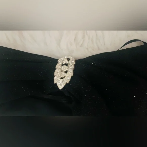 Beautiful 😍R&M Richards Empire Waist Black Sleeveless Sparkle Maxi Dress size 8 - Picture 10 of 15